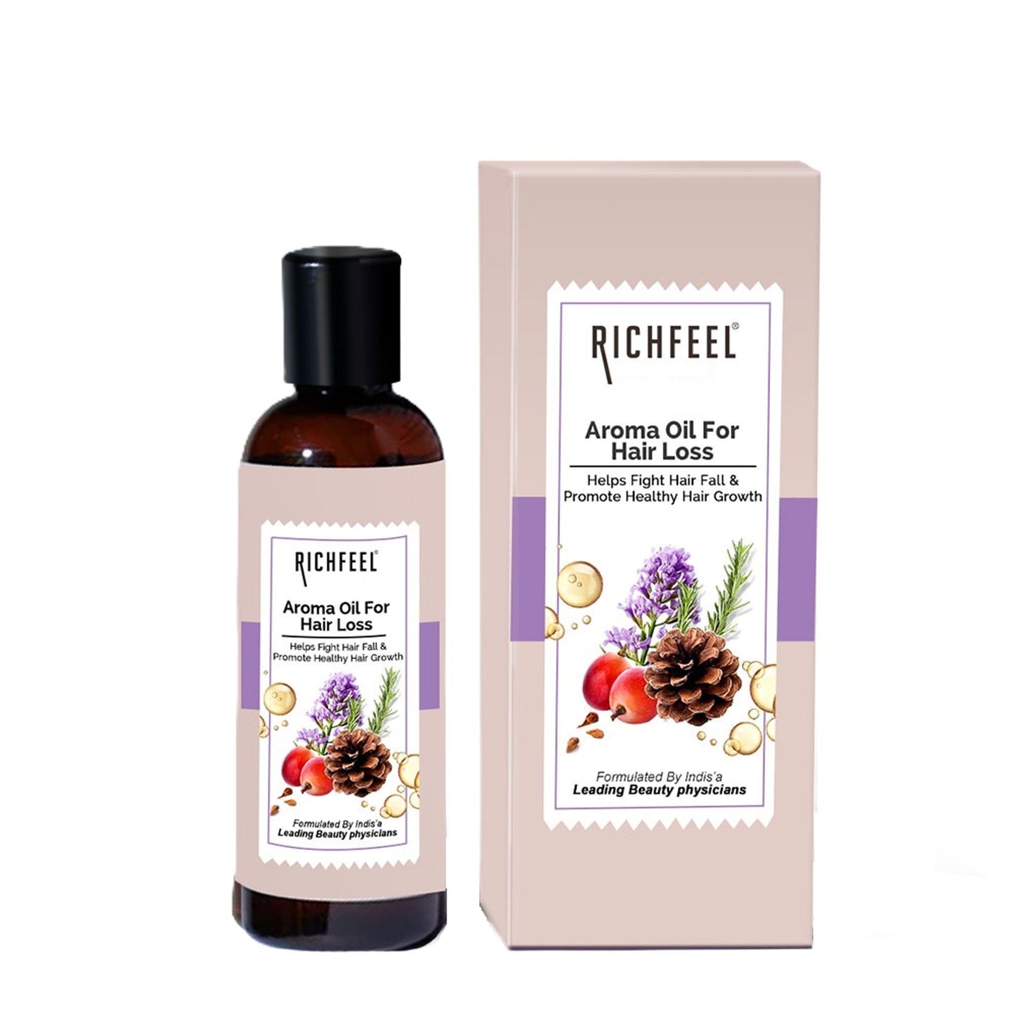Richfeel Hair Loss Oil with Rosemary, Lavender & Grapeseed for Fall Control & Growth
