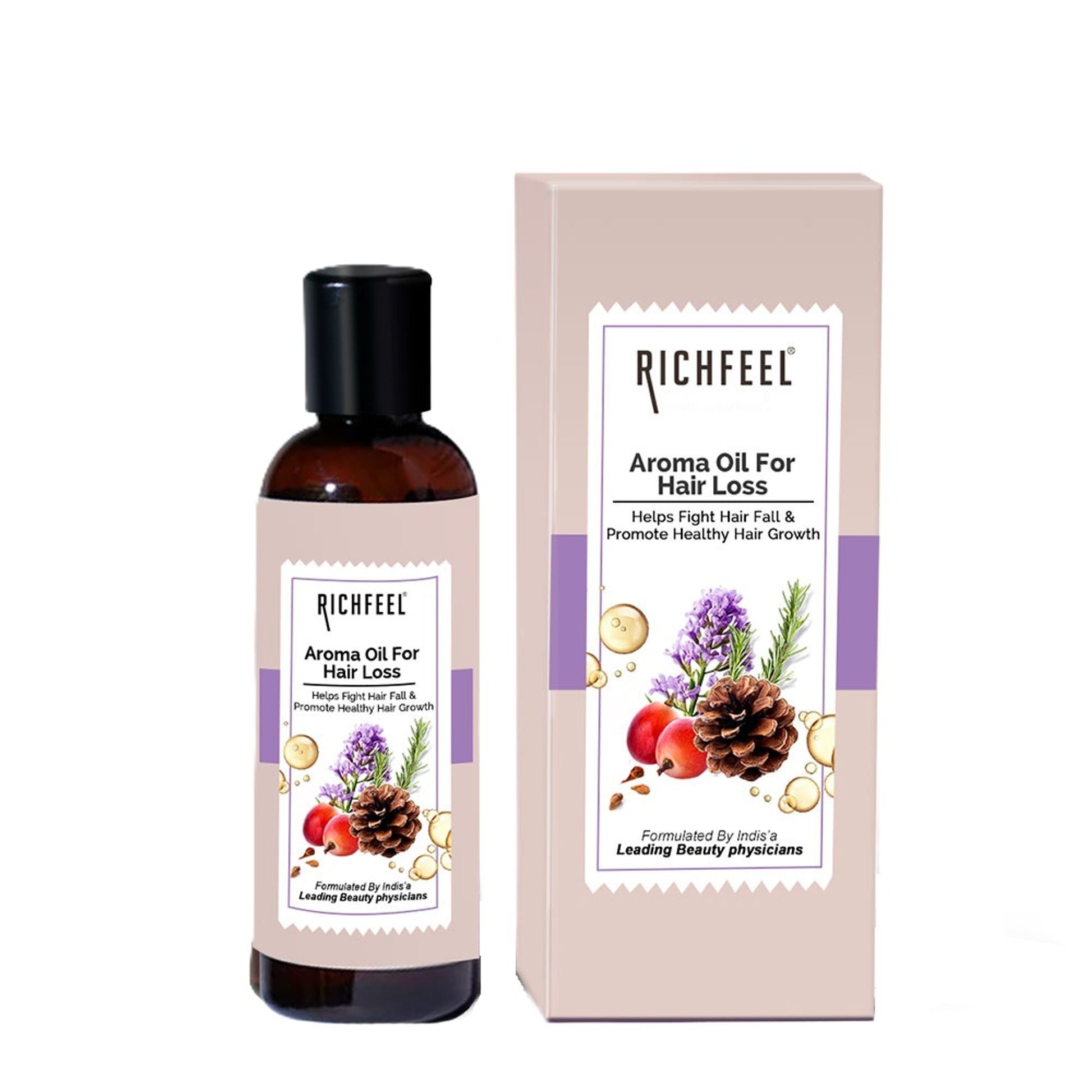 Richfeel Hair Loss Oil with Rosemary, Lavender & Grapeseed for Fall Control & Growth