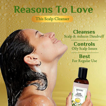 Richfeel Scalp Cleanser - Dandruff Control, Hair Fall Reduction, Soothes Irritation , Sulphate-Free
