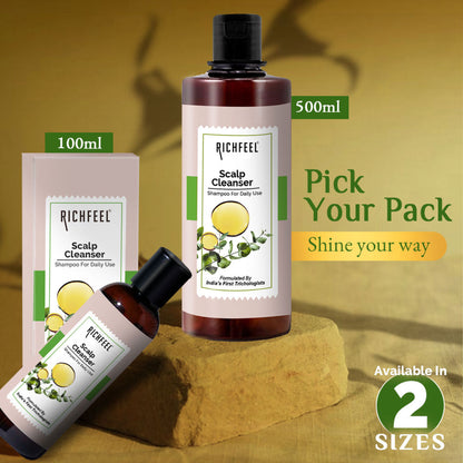 Richfeel Scalp Cleanser - Dandruff Control, Hair Fall Reduction, Soothes Irritation , Sulphate-Free