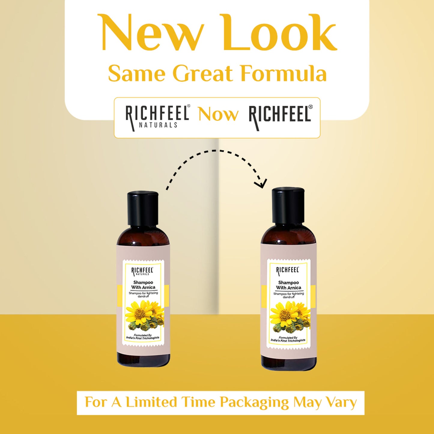 Richfeel Arnica Anti-Dandruff Shampoo - Clears Flakes, Relieves Oil, Soothes Itching