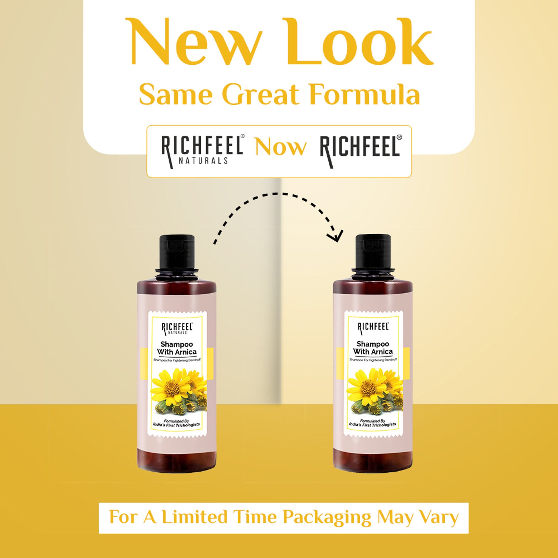 Richfeel Arnica Anti-Dandruff Shampoo - Clears Flakes, Relieves Oil, Soothes Itching
