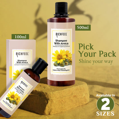 Richfeel Arnica Anti-Dandruff Shampoo - Clears Flakes, Relieves Oil, Soothes Itching