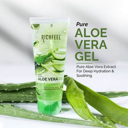 Richfeel Pure Aloe Vera Gel for Face, Skin & Hair , Ultimate Glow Gel for Men & Women