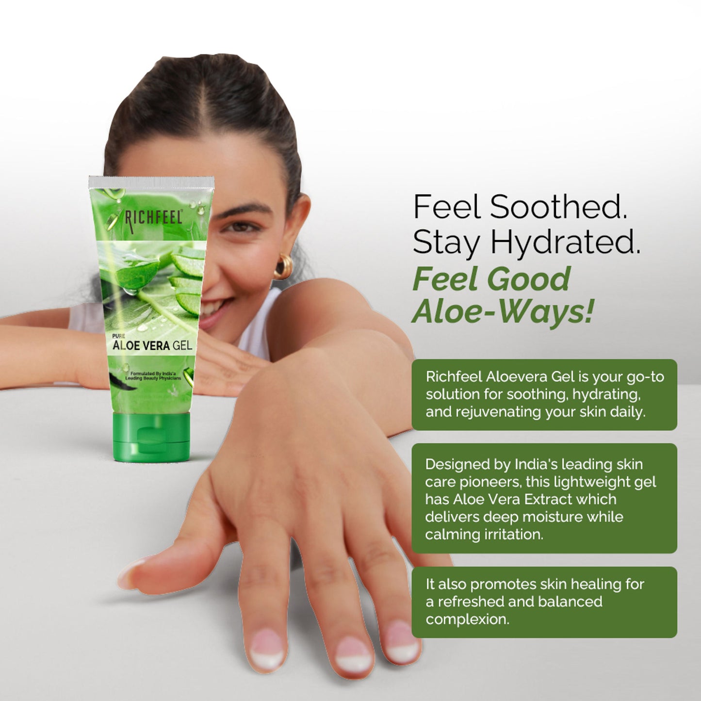 Richfeel Pure Aloe Vera Gel for Face, Skin & Hair , Ultimate Glow Gel for Men & Women