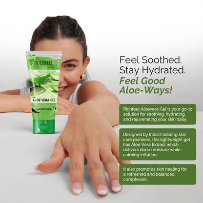 Richfeel Pure Aloe Vera Gel for Face, Skin & Hair , Ultimate Glow Gel for Men & Women