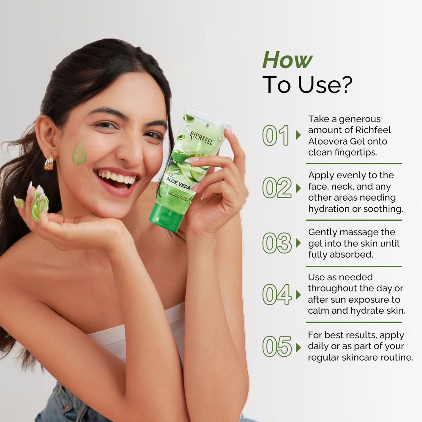 Richfeel Pure Aloe Vera Gel for Face, Skin & Hair , Ultimate Glow Gel for Men & Women