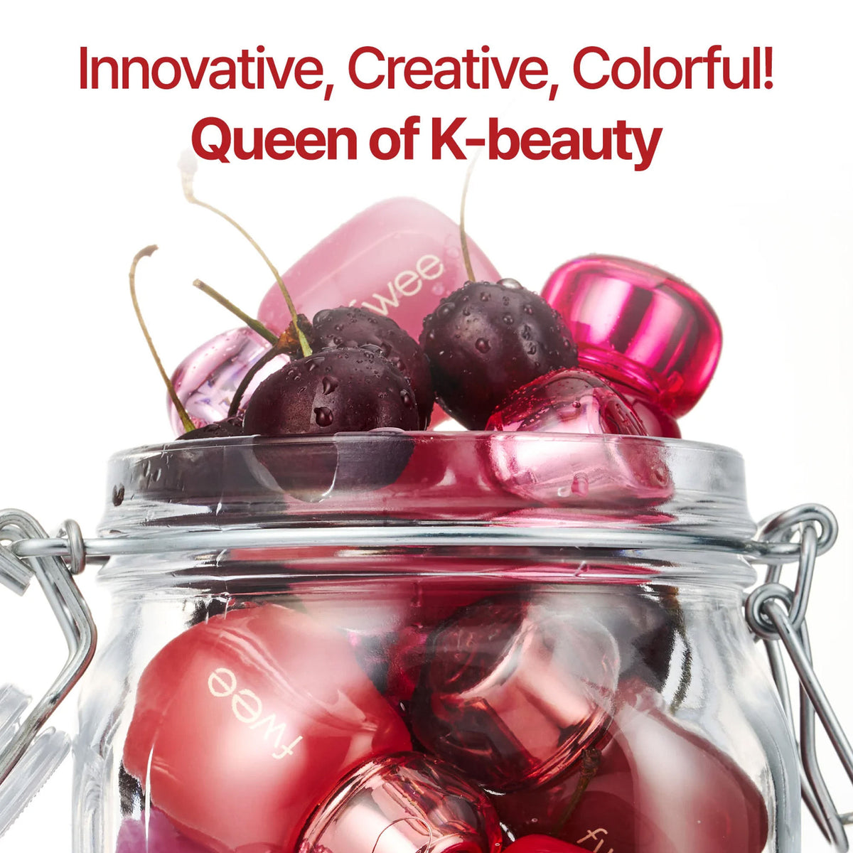 fwee 3D Voluming Tint in shade 01 Sweetie Dew, showing the product bottle with its sleek design and vibrant label.
