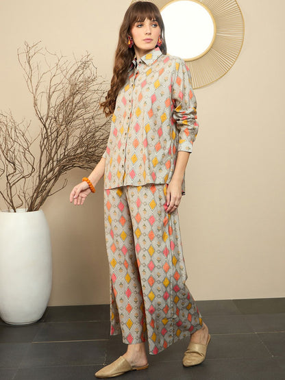 Dhiyona IE Printed Shirt With Trousers