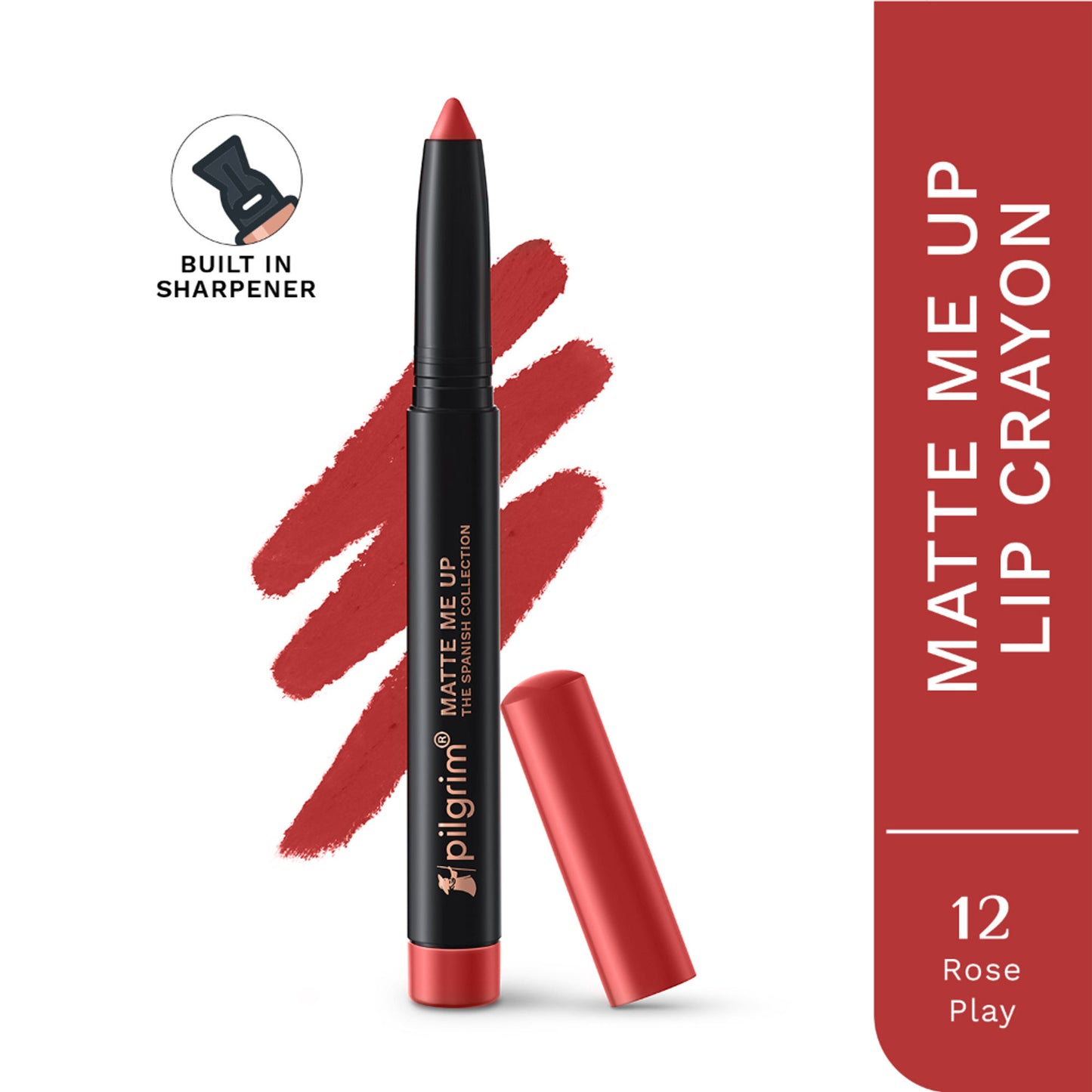 Pilgrim The Spanish Collection Matte Me Up Lip Crayon - 12 Rose Play