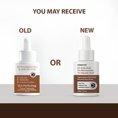DERMISTRY 2% Kojic Acid Face Serum Pigmentation Dark Spots Removal Whitening Glowing Skin Fairness
