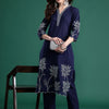 Dhiyona IE Floral Embroidered Pure Cotton Kurta with Trousers