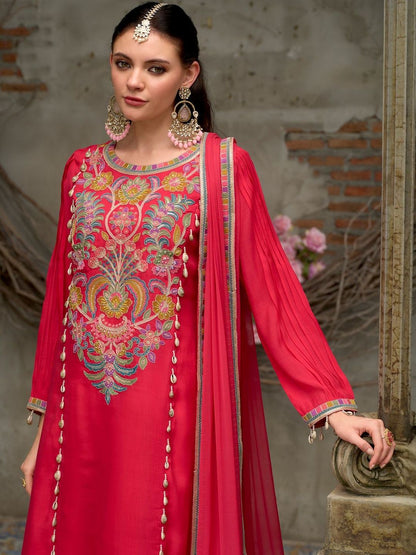 Women Ethnic Motifs Embroidered Kurta with Trousers & Dupatta