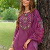 Dhiyona IE Floral Embroidered Thread Work Tieup Neck A-Line Kurta With Trousers & Dupatta