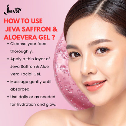 Jeva Aloe Vera Gel with Saffron - Hydrating, Brightening & Skin Revitalizing Care