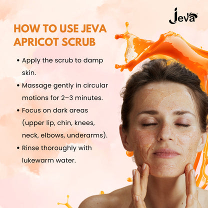 Jeva Apricot Body Scrub - Exfoliating & Dark Spot Reducing Gel for Radiant Skin