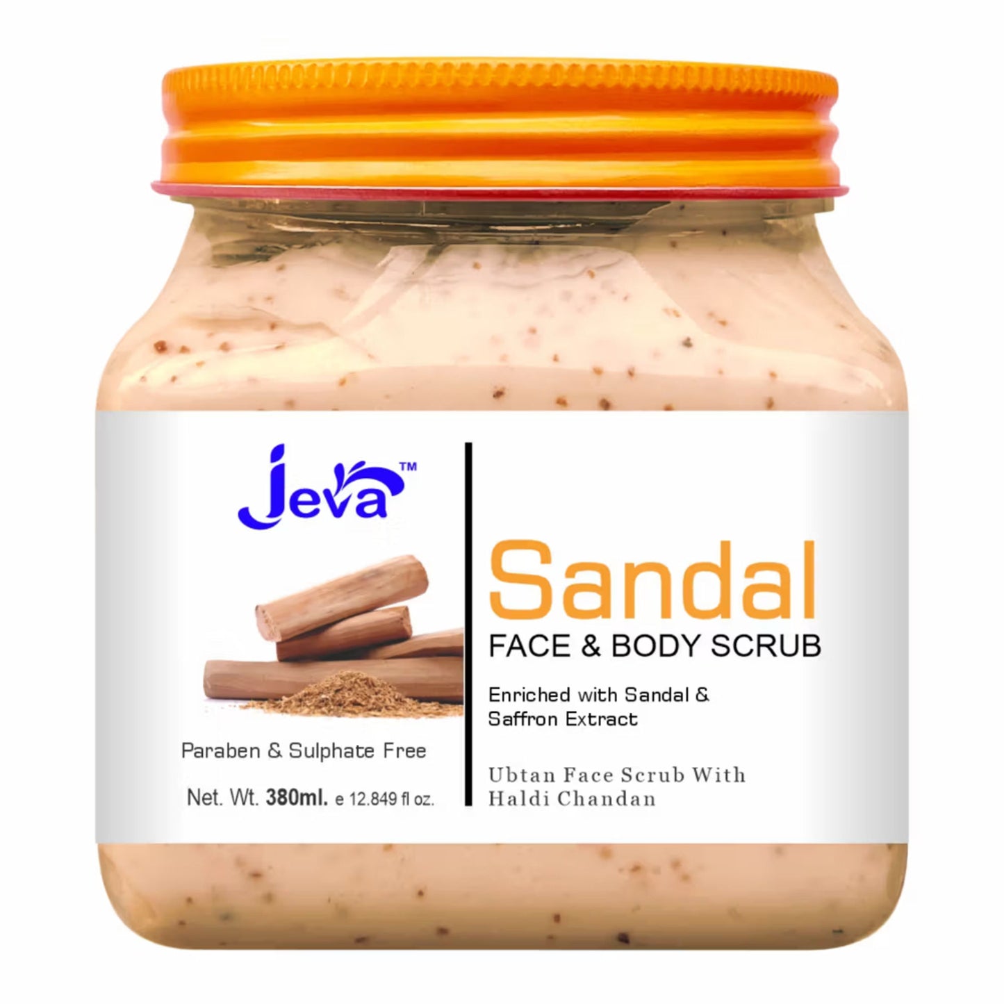 Jeva Sandal Ubtan Scrub with Haldi & Chandan - Natural Glow & Skin Brightening Gel