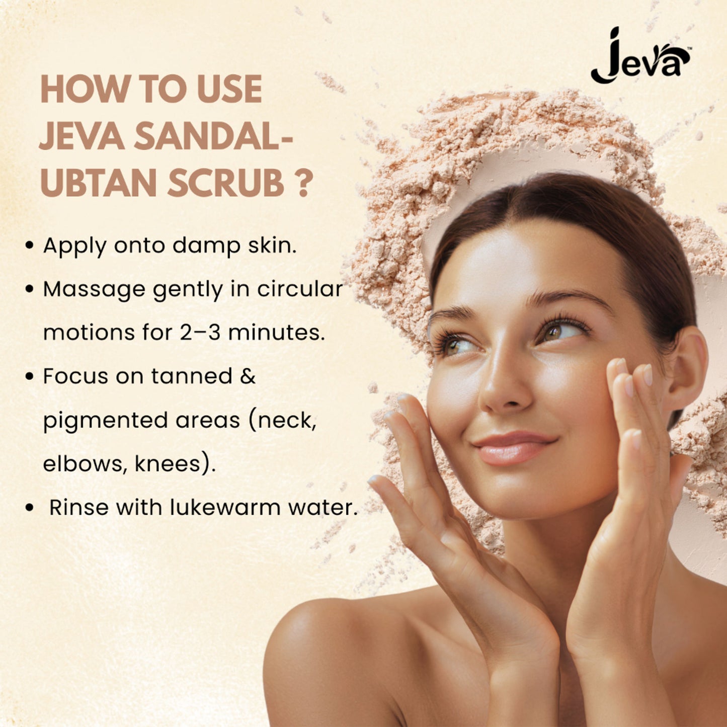 Jeva Sandal Ubtan Scrub with Haldi & Chandan - Natural Glow & Skin Brightening Gel