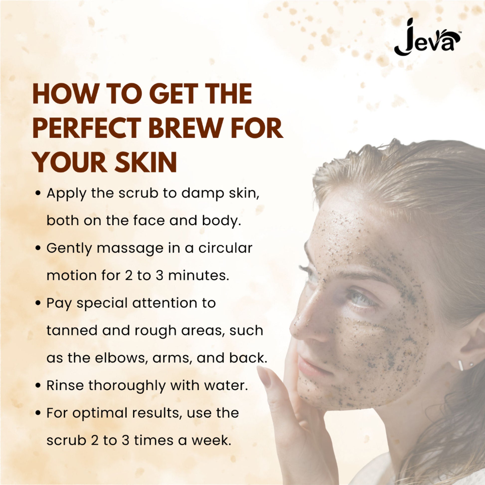 Jeva Coffee Face & Body Exfoliating Gel Scrub - Removes Dead Skin & Dullness