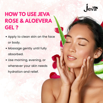 Jeva Rose and Aloe Vera Facial Massage Gel Soothing and Hydrating Gel for Radiant Skin