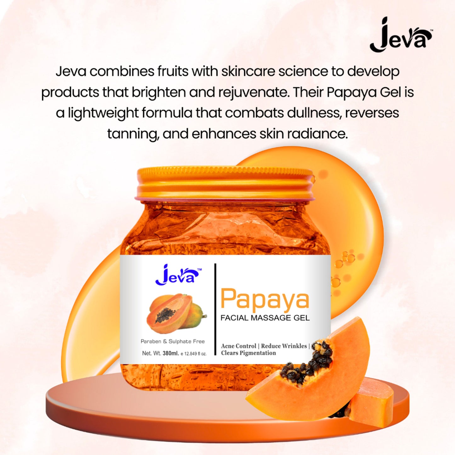 Jeva Papaya Gel Acne Control Reduces Wrinkles and Clears Pigmentation