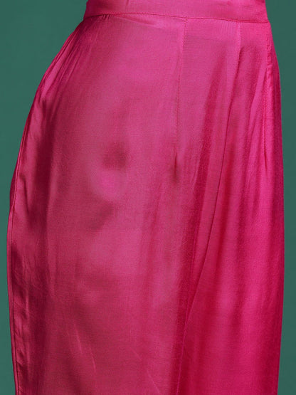 Indyancart IE Leheriya Printed Zari Kurta With Trousers & Dupatta