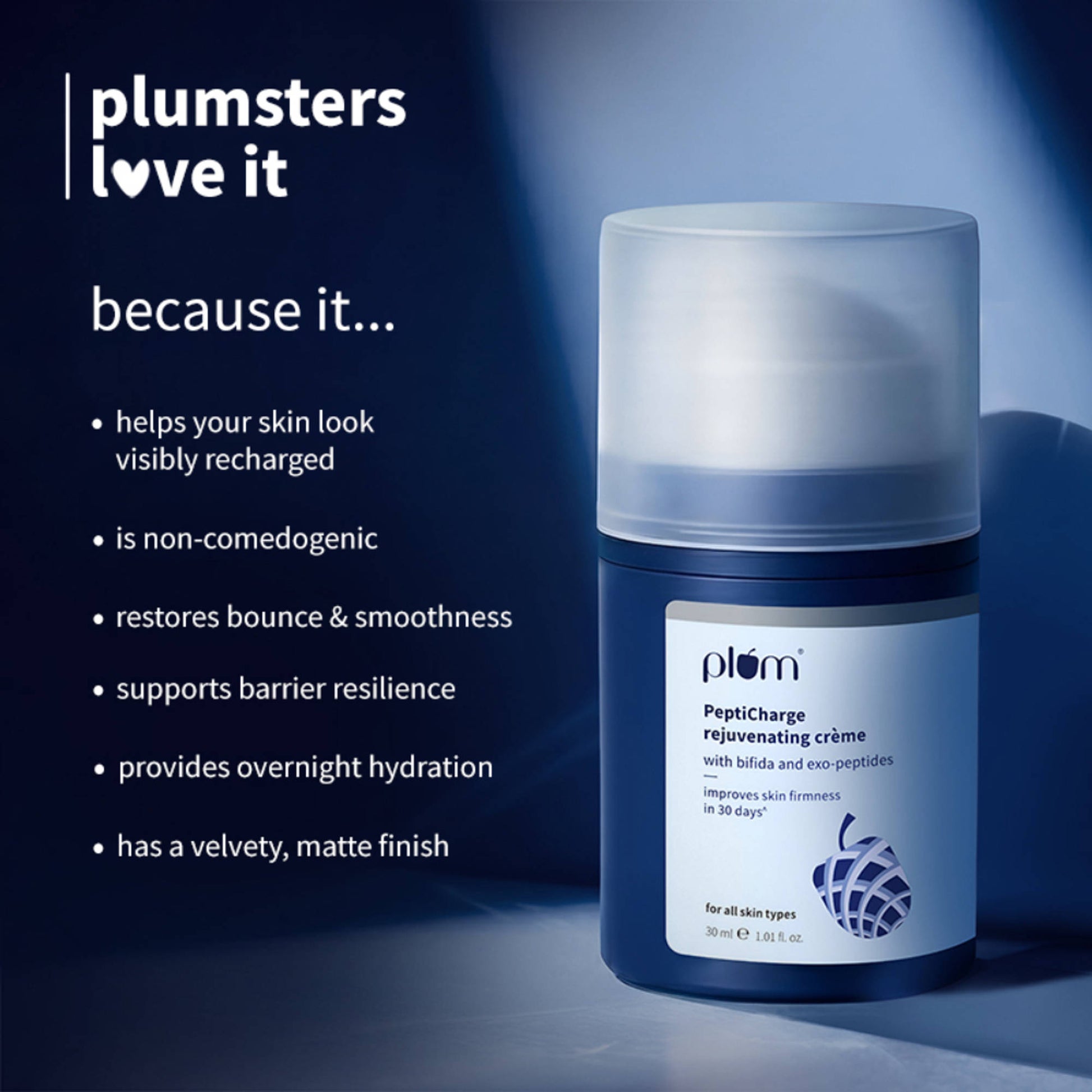 Plum Pepticharge Rejuvenating Creme for Visibly Firmer Skin In 28 Days