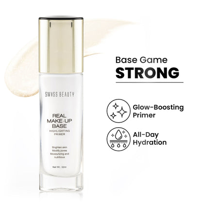 Swiss Beauty Real Make-Up Base Highlighting Primer , Brighten Skin , Modify Pore - 02 Golden Tint