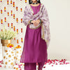 Dhiyona VA Women'sRound Neck Regular Kurta with Trousers & With Dupatta