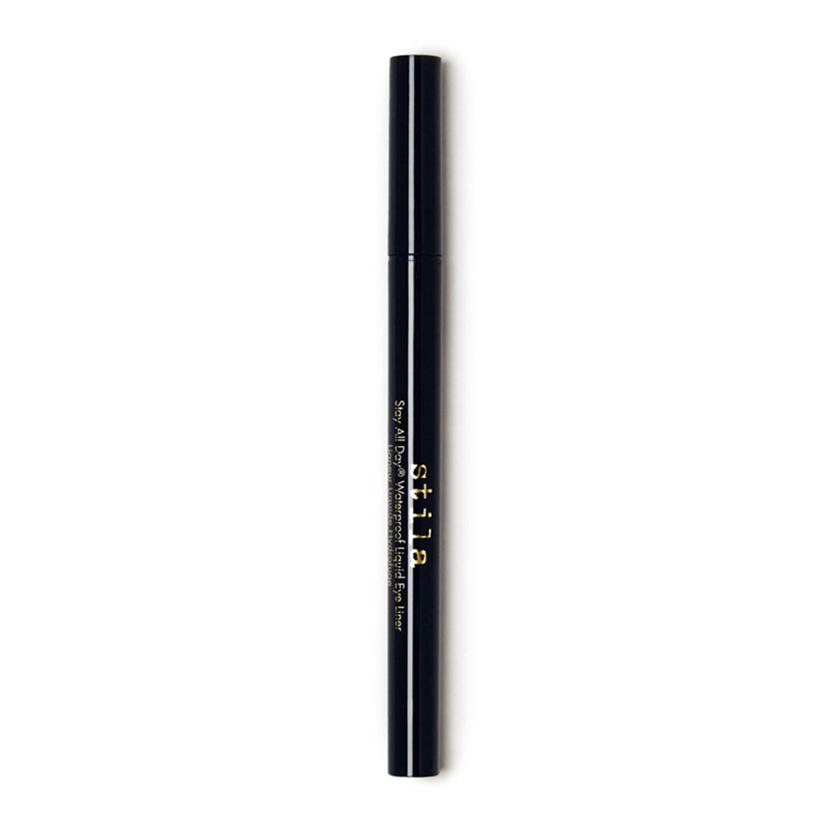 Stila Cosmetics Stay All Day Waterproof Liquid Eye Liner in midnight blue, with a sleek black applicator and precise tip.
