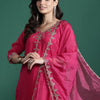 Indyancart IE Ethnic Motifs Embroidered Kurta with Trousers & With Dupatta