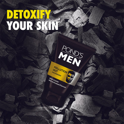 Ponds Men Pollution Out Activated Charcoal Deep Clean Face Wash