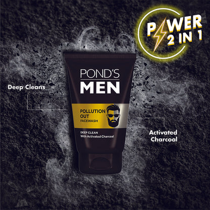 Ponds Men Pollution Out Activated Charcoal Deep Clean Face Wash