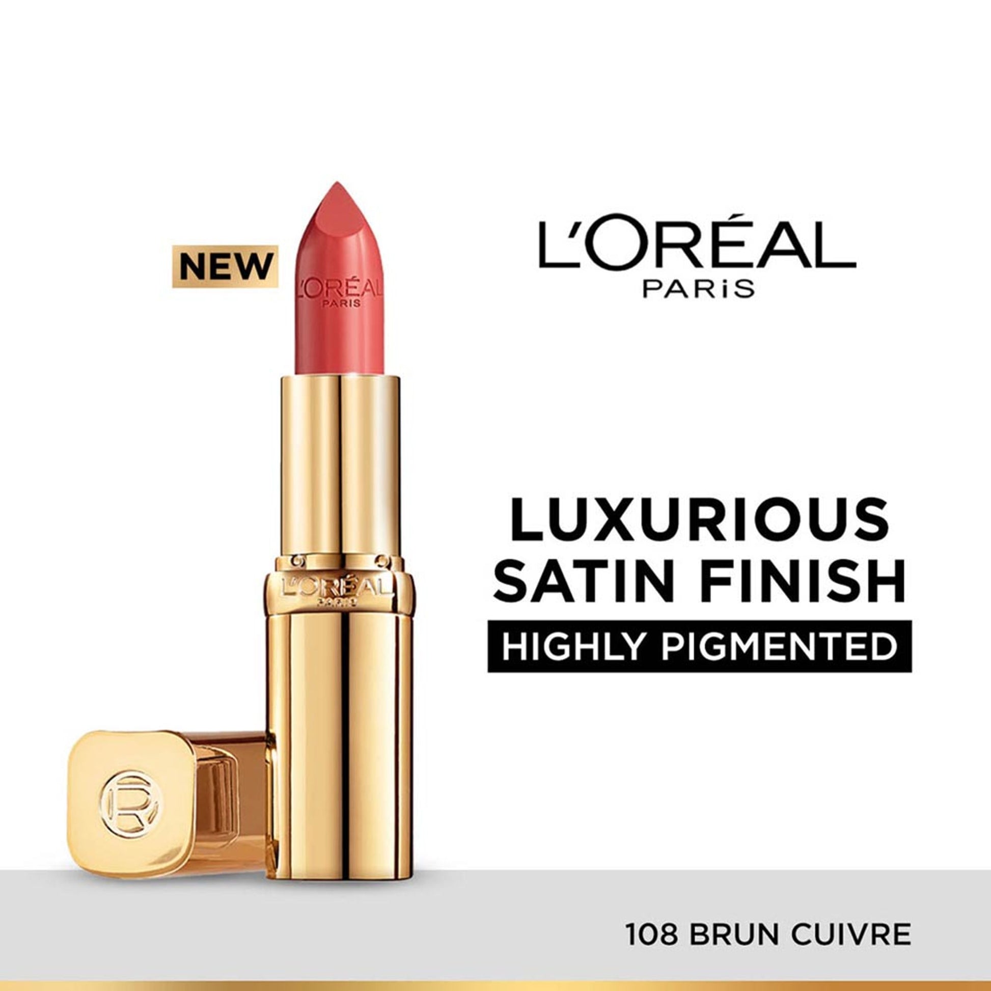 L'Oreal Paris Color Riche Satin Lipstick - 108 Brun Cuivre