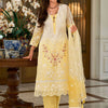 Dhiyona IE Floral Embroidered Sequinned Straight Organza Kurta With Trousers And Dupatta