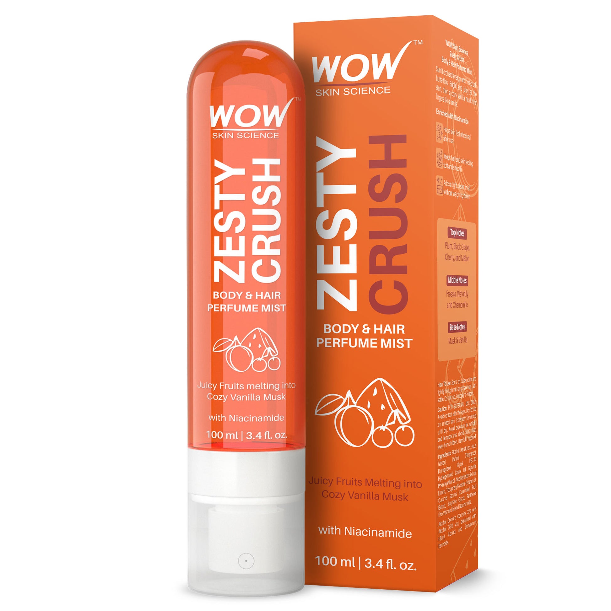 WOW Skin Science Zesty Crush Body & Hair Perfume Mist
