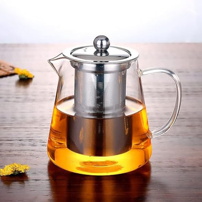 Jinelza Glass Round Kettle Teapot 750ML