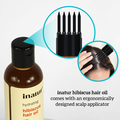 Inatur Hibiscus Hair Oil with Almond, Bhringraj & Amla, for Dry, Damaged Hair Care