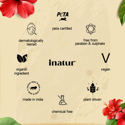Inatur Hibiscus Hair Oil with Almond, Bhringraj & Amla, for Dry, Damaged Hair Care