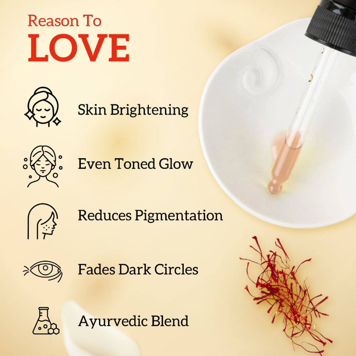 Inatur Kumkumadi Face Oil bottle with dropper, Ayurvedic glow formula for reducing blemishes and fine lines on all skin types