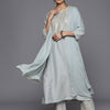 Dhiyona VA Women'sEmbroidered Mirror Work Notch Neck Panelled Kurta & Trousers With Dupatta