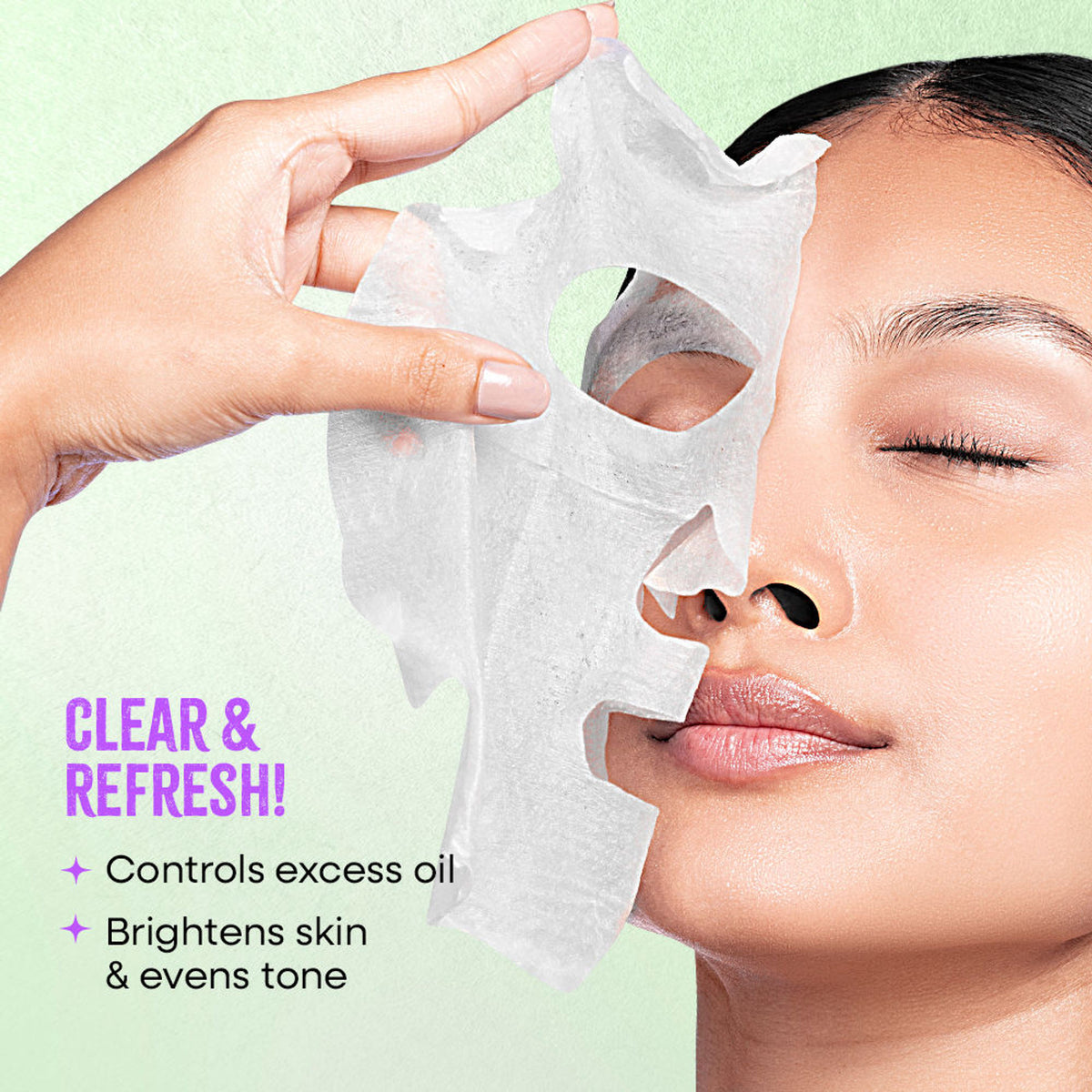 Nykaa Naturals Korean Sheet Mask Green Tea & Niacinamide For Pore Purifying