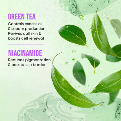 Nykaa Naturals Korean Sheet Mask Green Tea & Niacinamide For Pore Purifying