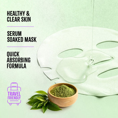 Nykaa Naturals Korean Sheet Mask Green Tea & Niacinamide For Pore Purifying