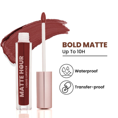 Swiss Beauty Matte Hour Waterproof Liquid Lipstick, Up To 10-Hour - 15 Royal Manhattan