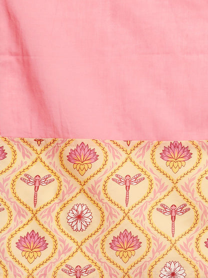 Dhiyona IE Women Yellow Ethnic Motifs Printed Kurta with Trousers & With Dupatta