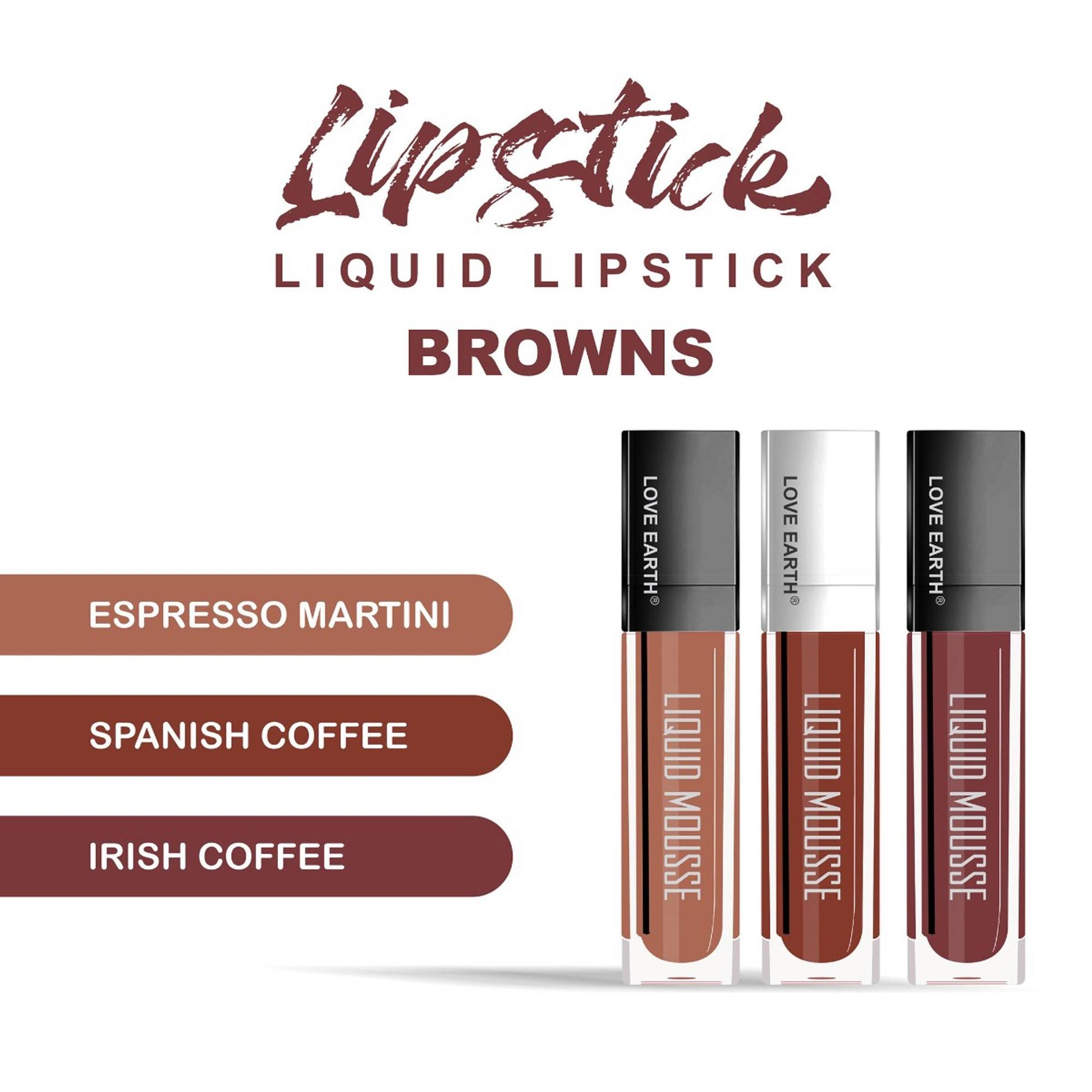Love Earth Liquid Mousse Matte Lipstick - Browns