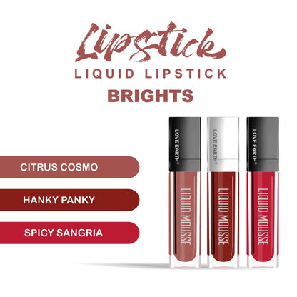 Love Earth Liquid Mousse Matte Lipstick - Brights