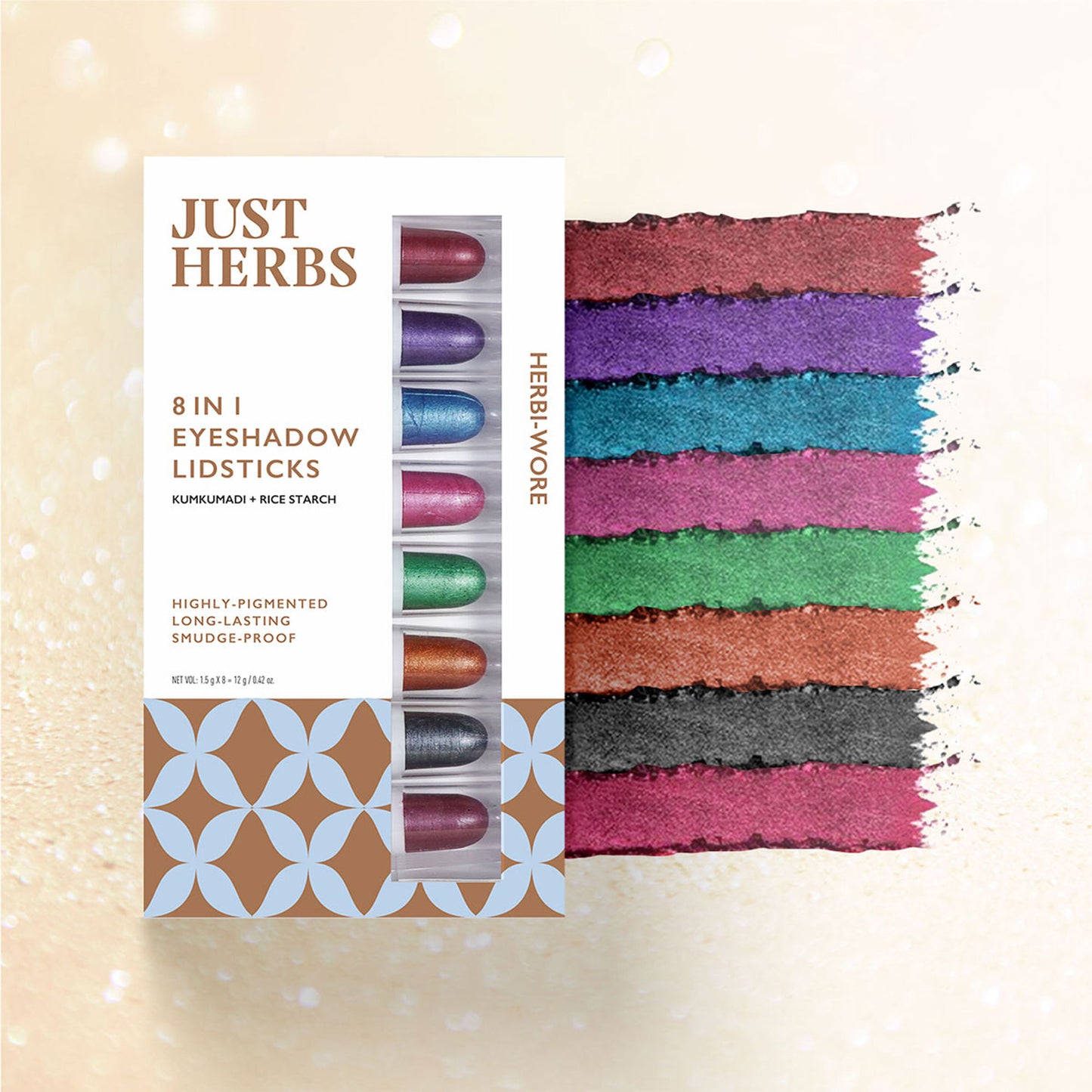 Just Herbs 8 In 1 Eye Shadow Lidsticks Highly-pigmented Long-lasting Smudge-proof - Herbi-wore