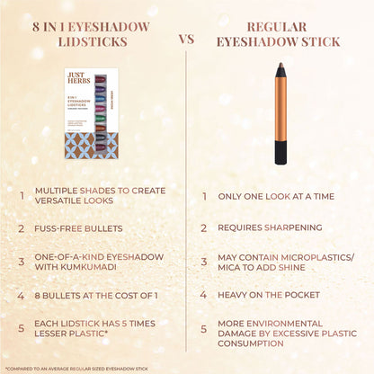 Just Herbs 8 In 1 Eye Shadow Lidsticks Highly-pigmented Long-lasting Smudge-proof - Herbi-wore
